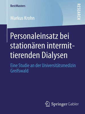 cover image of Personaleinsatz bei stationären intermittierenden Dialysen